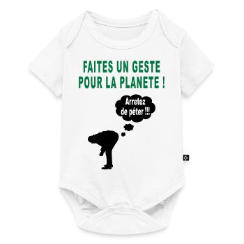 humour écolo - Body à manches courtes Premium Bébé - blanc - Devant