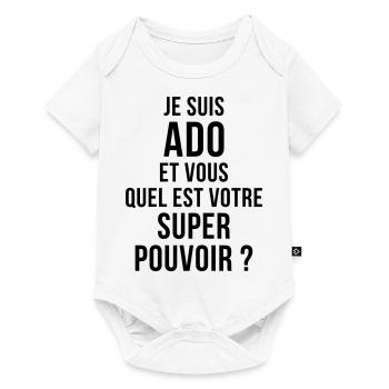 adolescent / enfant / ado / adolescente - Body à manches courtes Premium Bébé - blanc - Devant
