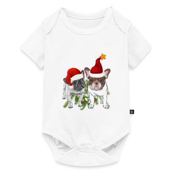 Französische Bulldogge Weihnachten - Baby Premium Kurzarmbody - Weiß - Vorne