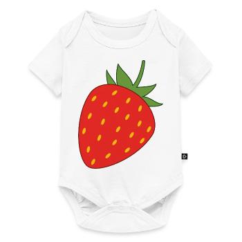 Erdbeere - Baby Premium Kurzarmbody - Weiß - Vorne
