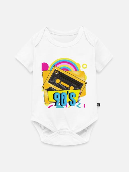 Retro Kassette 90's - Baby Premium Kurzarmbody - Weiß