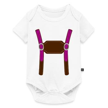 Lederhose Tracht personalize Wiesn - Baby Premium short-sleeve bodysuit - white - Front