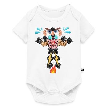 Muskelmeister - Baby Premium Kurzarmbody - Weiß - Vorne