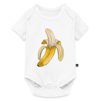 banane - harte Schale, weicher Kern - Baby Premium Kurzarmbody - Weiß - Vorne
