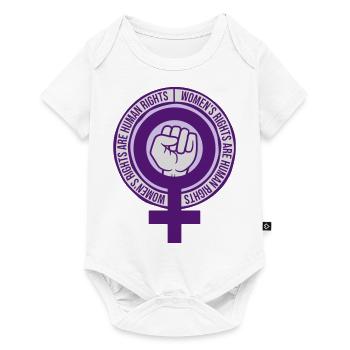 citation féministe sur les droits des femmes - Body à manches courtes Premium Bébé - blanc - Devant