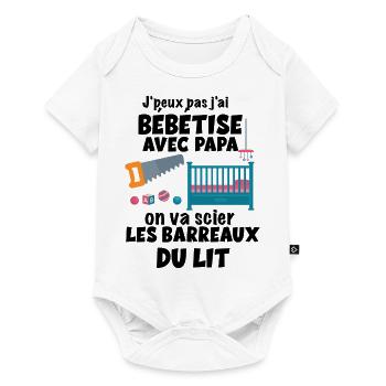 Bébé Et Papa Font Des Bêtises De Bricoleur - Body à manches courtes Premium Bébé - blanc - Devant