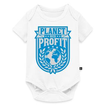 Planète sur le devis de profit - Body à manches courtes Premium Bébé - blanc - Devant