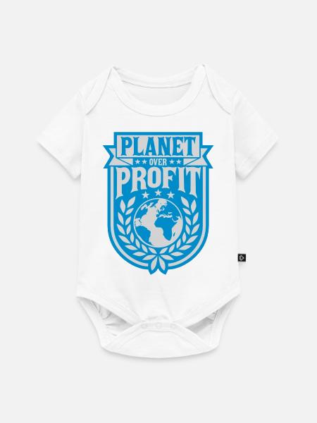 planet over profit Zitat - Baby Premium Kurzarmbody - Weiß