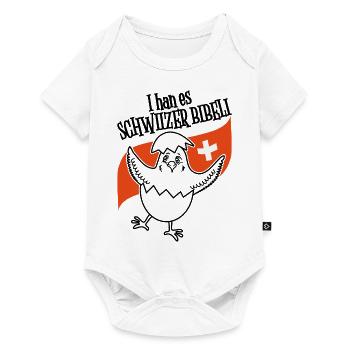Küken mit Schweizer Flagge für Hühnerzüchter! - Baby Premium Kurzarmbody - Weiß - Vorne