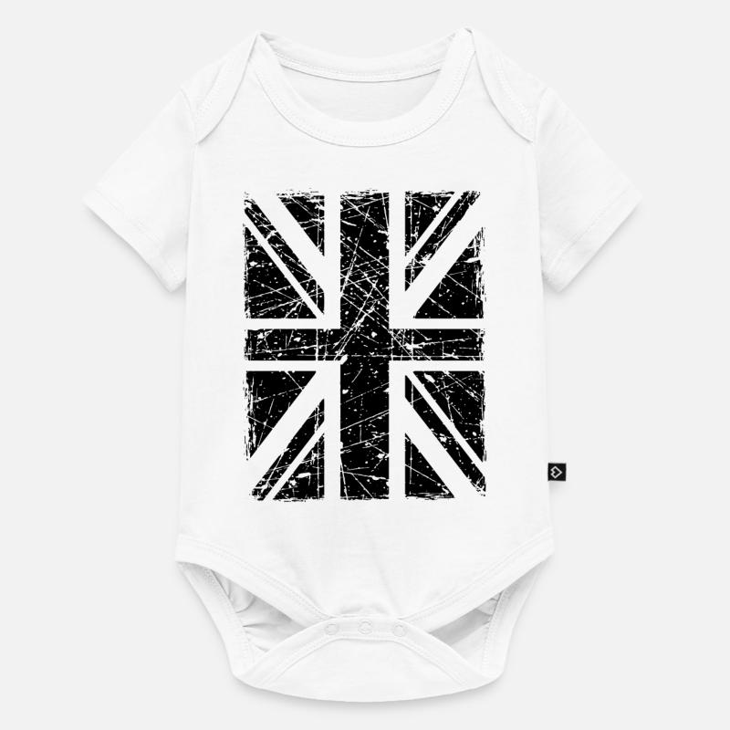 Union Jack - Body Premium a maniche corte per neonati  - bianco