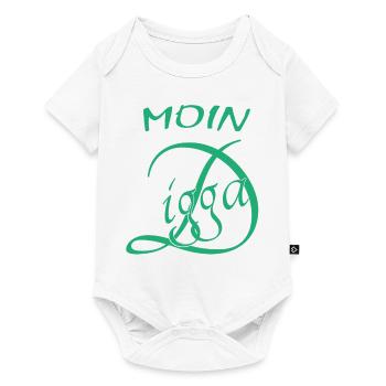 Moin Digga - Baby Premium Kurzarmbody - Weiß - Vorne