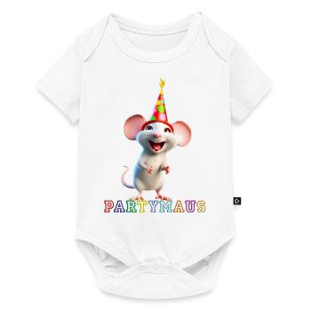 Partymaus - Baby Premium Kurzarmbody - Weiß - Vorne