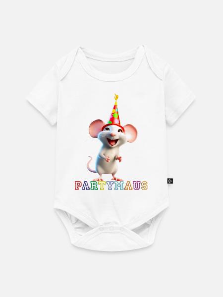 Partymaus - Baby Premium Kurzarmbody - Weiß