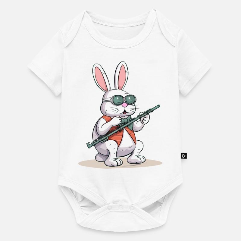 Pinpin à la flute traversière - Body à manches courtes Premium Bébé - blanc