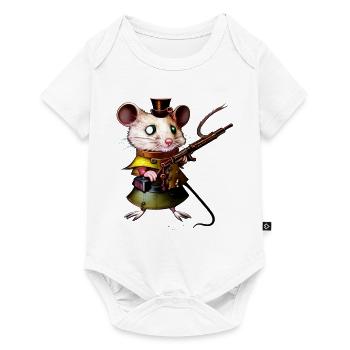 Steam Maus - Baby Premium Kurzarmbody - Weiß - Vorne