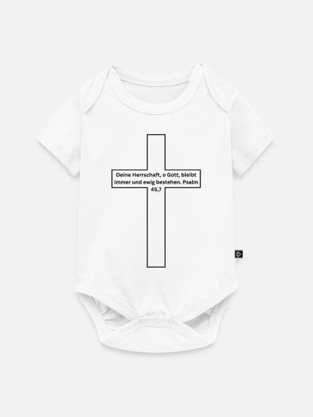 Bibelvers - Psalm 45:7 - Baby Premium Kurzarmbody - Weiß