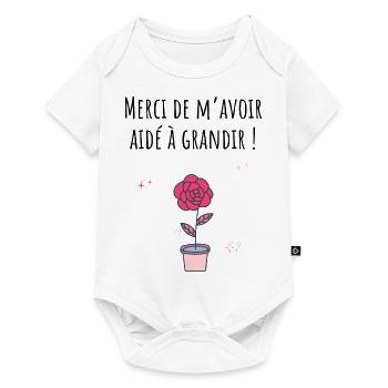 Merci de m’avoir aidé à grandir -cadeau nounou - Body à manches courtes Premium Bébé - blanc - Devant