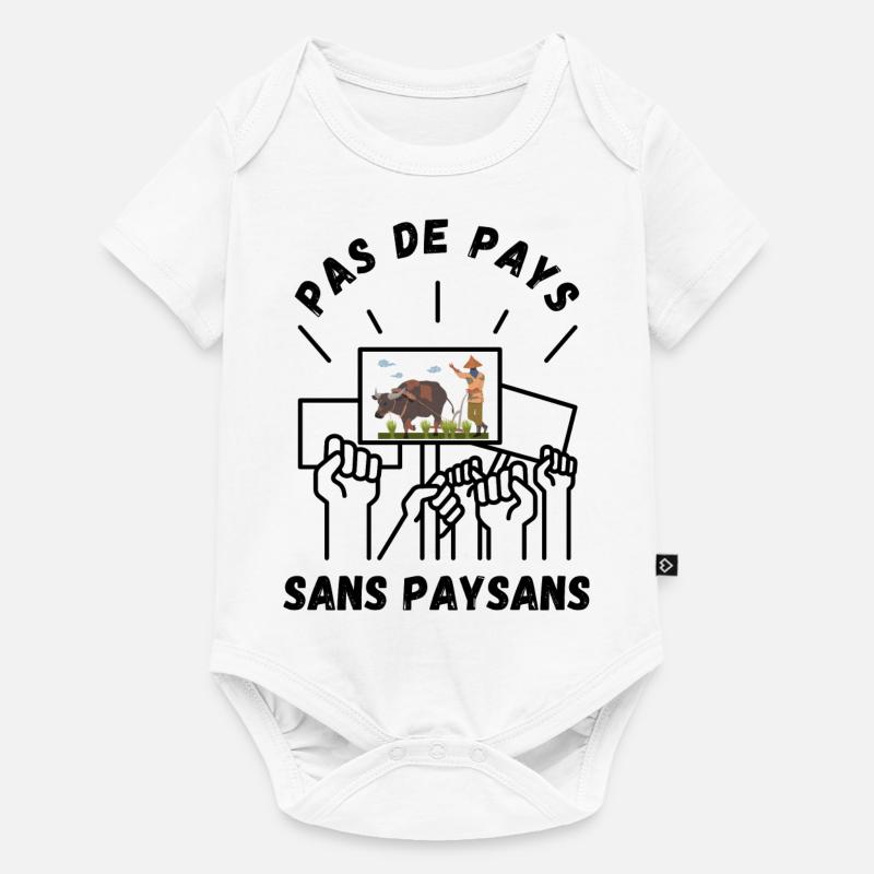 Pas de pays sans paysans - Body à manches courtes Premium Bébé - blanc