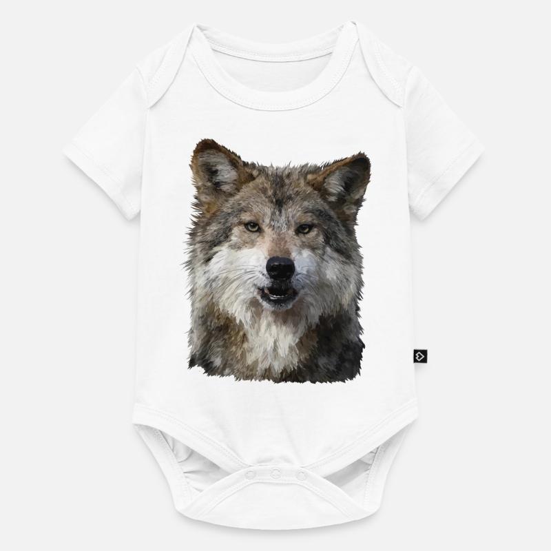 Wolf - Baby Premium Kurzarmbody - Weiß