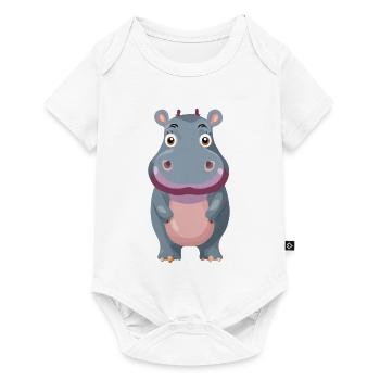 Hippopotame mignon - Body à manches courtes Premium Bébé - blanc - Devant