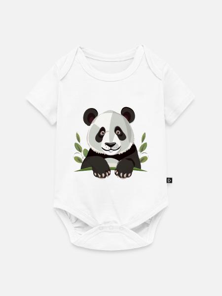 Großer Panda - Baby Premium Kurzarmbody - Weiß