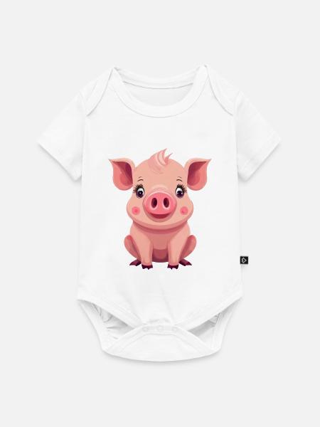 Schwein - Baby Premium Kurzarmbody - Weiß