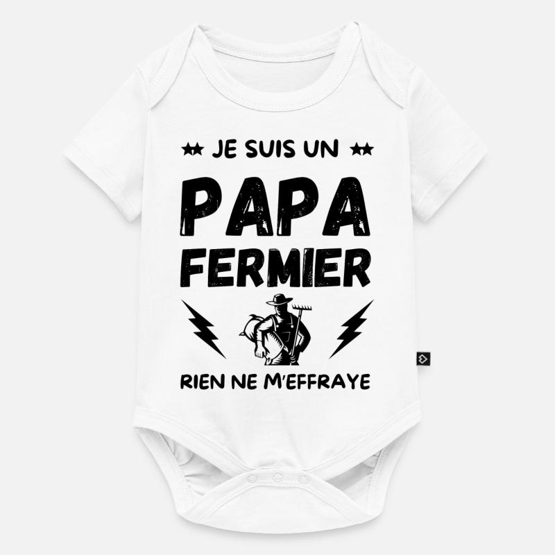 BAUER DAD - Baby Premium Kurzarmbody - Weiß