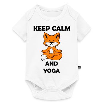 yoga fuchs keep calm - Baby Premium Kurzarmbody - Weiß - Vorne