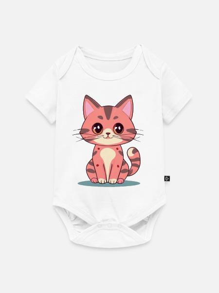 Kawaii Katze - Baby Premium Kurzarmbody - Weiß