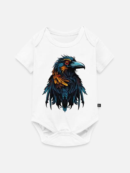 Rabe Vogel - Baby Premium Kurzarmbody - Weiß