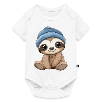 Paresseux doux mignon bébé enfants animal dessin animé - Body à manches courtes Premium Bébé - blanc - Devant