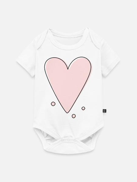 Modernes Herz Herzlinie - Baby Premium Kurzarmbody - Weiß