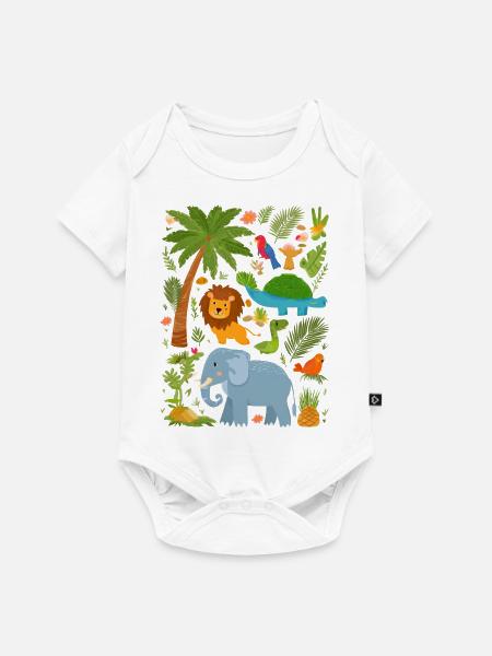 Dschungeltiere - Baby Premium Kurzarmbody - Weiß