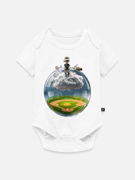 Surreale Glaskugel mit Baseballfeld - Baby Premium Kurzarmbody - Weiß