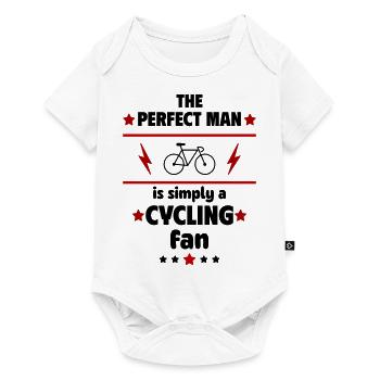 The perfect man loves cycling - Baby Premium short-sleeve bodysuit - white - Front