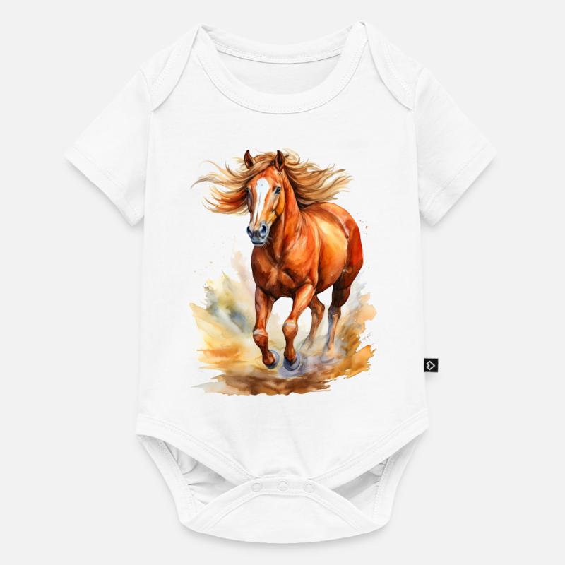 Cheval - Body à manches courtes Premium Bébé - blanc