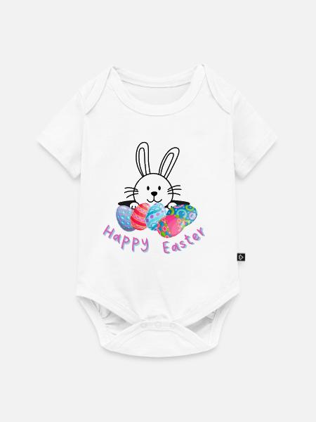 Happy Easter - Baby Premium Kurzarmbody - Weiß