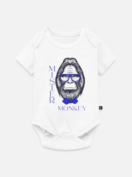 Mister Monkey Shirt - Baby Premium Kurzarmbody - Weiß
