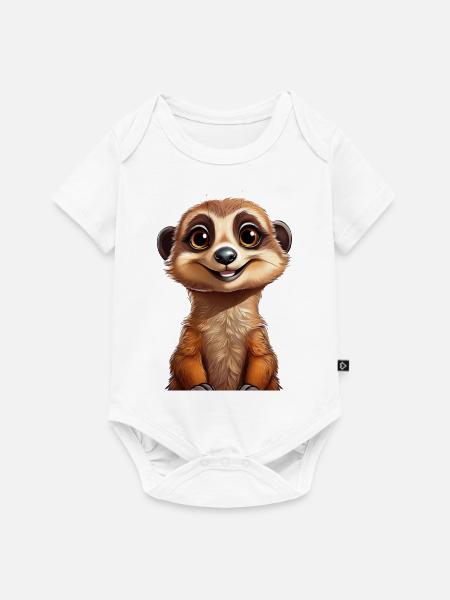 Niedliches, glückliches Erdmännchen - Baby Premium Kurzarmbody - Weiß