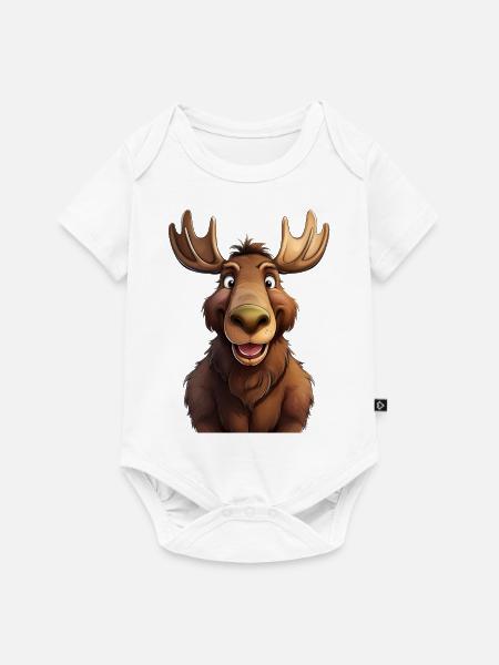 Elch - Baby Premium Kurzarmbody - Weiß
