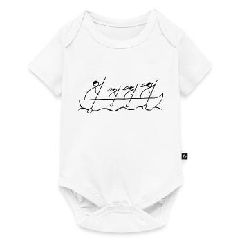Boat Kanu Rudern Vater, Mutter, zwei Mädchen - Baby Premium Kurzarmbody - Weiß - Vorne
