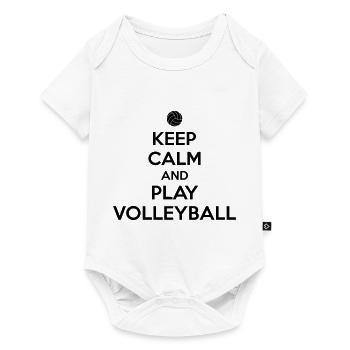 Keep calm and play volleyball - Baby Premium Kurzarmbody - Weiß - Vorne