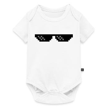 Pixel Brille Gangster - Baby Premium Kurzarmbody - Weiß - Vorne