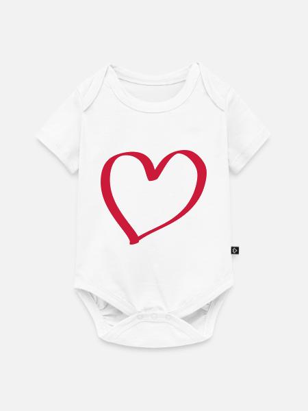 herz - Baby Premium Kurzarmbody - Weiß