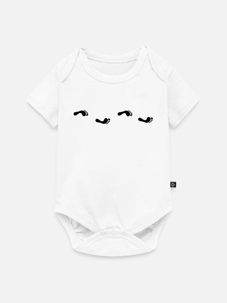 Fußabdruck - Baby Premium Kurzarmbody - Weiß