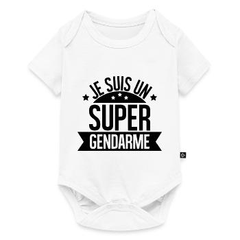 je suis un super gendarme - Body à manches courtes Premium Bébé - blanc - Devant