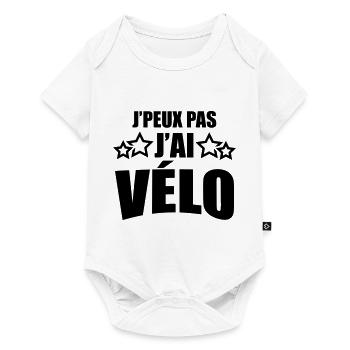 j'peux pas j'ai vélo - Body à manches courtes Premium Bébé - blanc - Devant