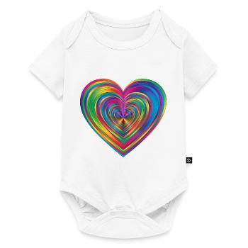Rainbow Heart - Baby Premium short-sleeve bodysuit - white - Front