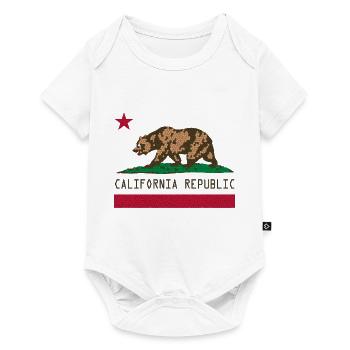 California Pixel Bear - Baby Premium Kurzarmbody - Weiß - Vorne