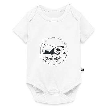 Gute Nacht Panda - Baby Premium Kurzarmbody - Weiß - Vorne